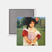 Aimant Cassatt - Printemps, Margot debout dans un jardin (Recto/Verso)