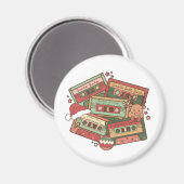 Aimant cassettes de musique de Noël (Recto/Verso)