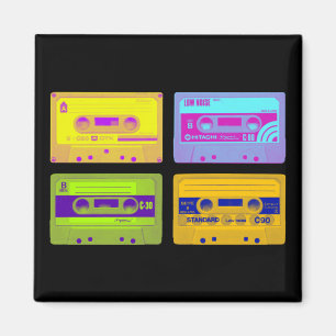 Aimant Cassettes Rétro Pop Art des Années 80