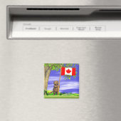 Aimant Castor et drapeau canadiens (In Situ (Lave-vaisselle))