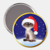 Aimant Cat à Santa Hat (Recto/Verso)