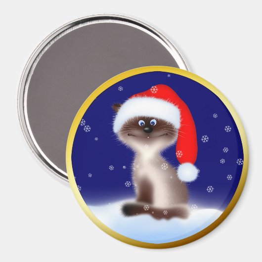 Aimant Cat à Santa Hat (Recto/Verso)