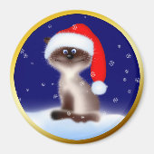 Aimant Cat à Santa Hat (Devant)