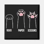 Aimant Cat Animal Pet Lover Rock Paper Scissors Hand Game (Devant)