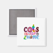 Aimant Cat Art Chats Bless Home_2 (Recto/Verso)