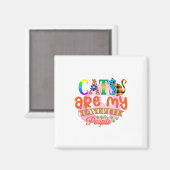 Aimant Cat Art Les Chats Sont Mes Gens Préférés (Recto/Verso)