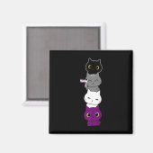 Aimant Cat Asexual Pride Cute Ace Flag Animal Pet Lovers (Recto/Verso)