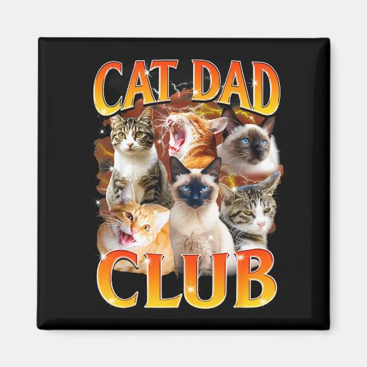 Aimant Cat Dad Club Funny Life Is Better With Cats Father (Devant)
