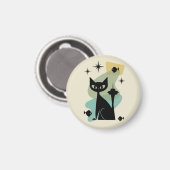 Aimant Cat de Seattle moderne du milieu du siècle (Recto/Verso)