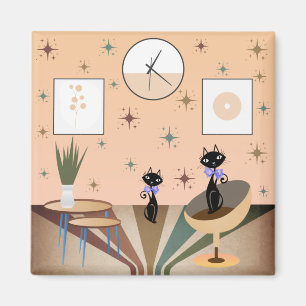 Aimant Cat du milieu du siècle moderne