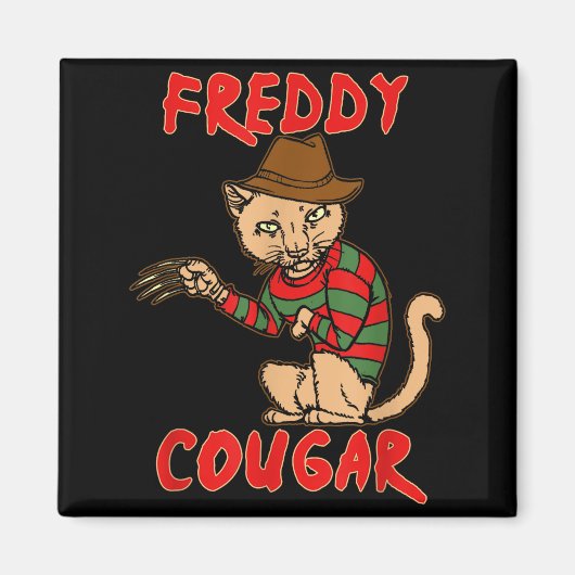 Aimant Cat _ Dy Cougar -funny Halloween For Men Women Kid (Devant)
