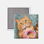 Aimant Cat Eating Donut (Recto/Verso)