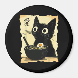 Aimant Cat eating ramen 