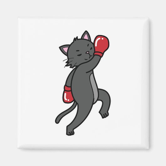 Aimant Cat fait la boxe (Devant)