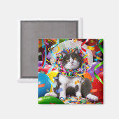 Aimant Cat In Party Cone (Recto/Verso)