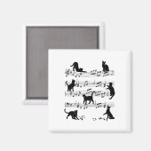 Aimant Cat Kitty Jouer Musique Clef Piano Musicien Art (Recto/Verso)