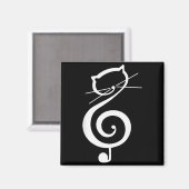 Aimant Cat Kitty Treble Music Clef Funny Cat Music Notes (Recto/Verso)