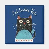 Aimant Cat Ladies Vote Script Russe Feminist Cute Bold (Devant)