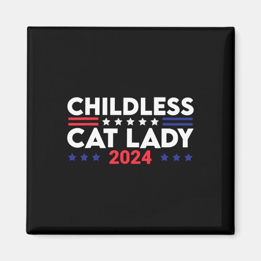 Aimant Cat Lady 2024 Élections politiques amusantes Démoc (Devant)