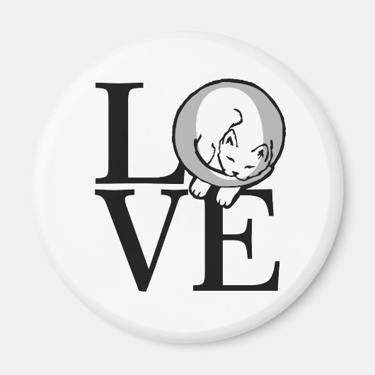 Aimant Cat Love Cliquez pour Customiser la couleur de l'A (Devant)