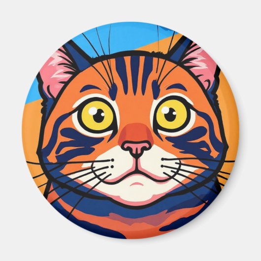 Aimant Cat, Mackerel, Domestic cat (Devant)