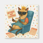 Aimant Cat Mom Retirement is drinking coffee  (Devant)