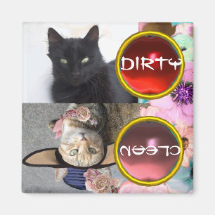 AIMANT CAT NOIR ET PRINCESSE TATUS DIRTY CLEAN
