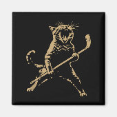 Aimant Cat Playing Ice Hockey  (Devant)