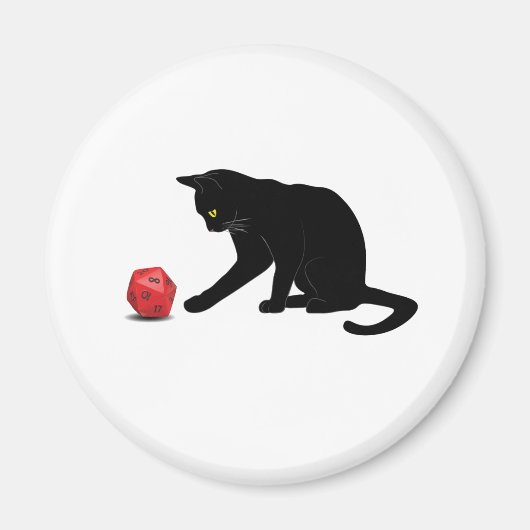 Aimant Cat Rolling Dice RPG Rôle Jeu Jeux Jeu Jeu Lov (Devant)