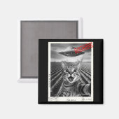 Aimant Cat Selfie Ufo Alien Funny Surprised Cat Meme Men (Recto/Verso)