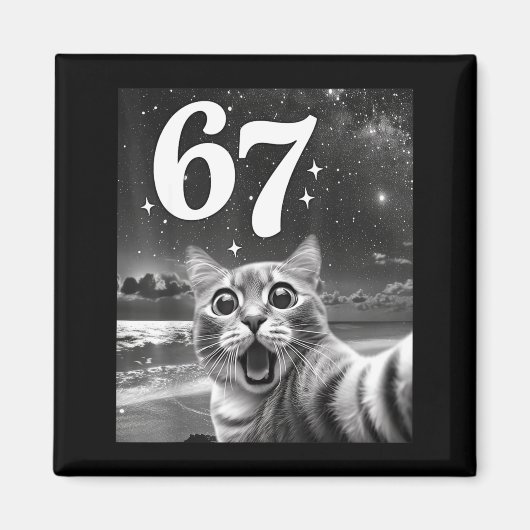 Aimant Cat Selfie With 67 Meme Funny Cats Graphic For Men (Devant)