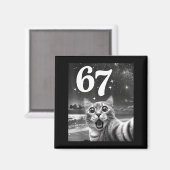 Aimant Cat Selfie With 67 Meme Funny Cats Graphic For Men (Recto/Verso)