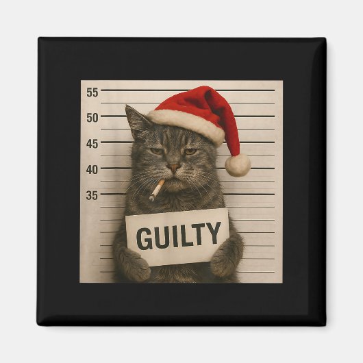 Aimant Cat Smoking Cigarette Christmas Funny Meme Cat (Devant)