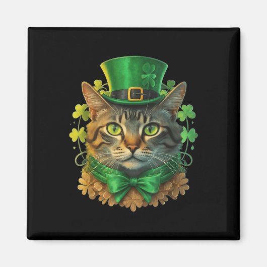 Aimant Cat St patrick Patricks Journée Pour Hommes Femmes (Devant)
