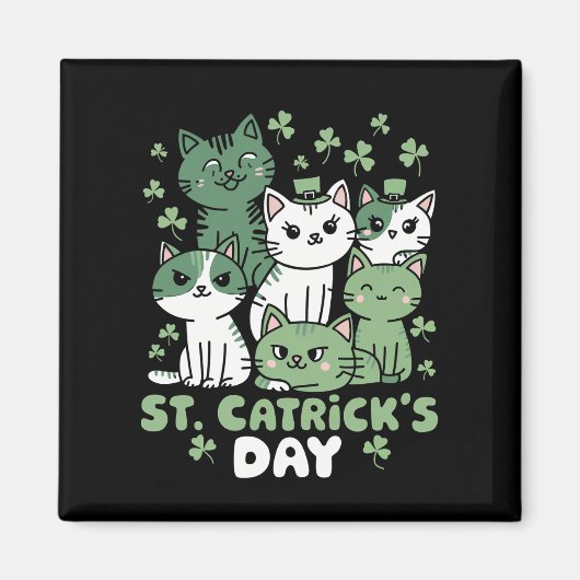 Aimant Cat St Patrick's Day Funny Catrick's Day (Devant)