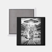 Aimant Cat Ufo Alien Abduction Funny Graphic Tees Men Wom (Recto/Verso)