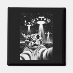 Aimant Cat Ufo _ Funny Invasion Mème Retro Alien Cat Ufo