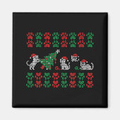 Aimant Cat Ugly Sweater Pattern Christmas Knitting  (Devant)