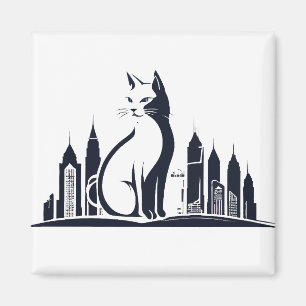 Aimant Cat Vector Art Animal Moderne Urbain Graphique Vil