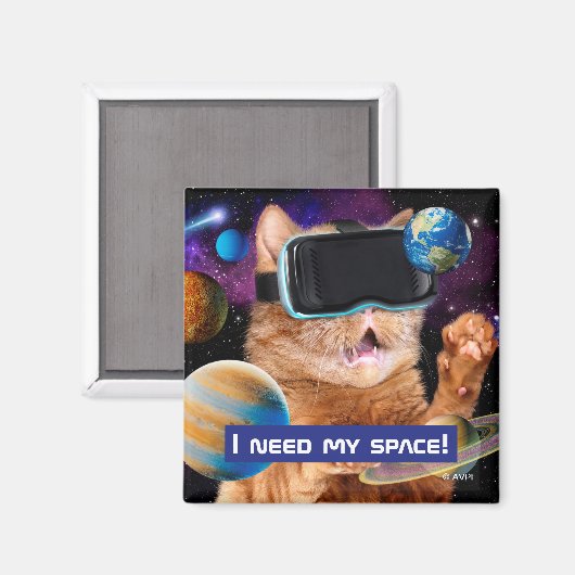 Aimant Cat VR dans l'espace (Recto/Verso)