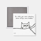 Aimant Cat Wake Up Call - Funny Cat GIft for Cat Lovers (Recto/Verso)