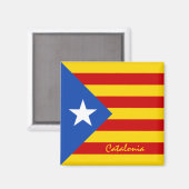 Aimant Catalogne Drapeau & Catalan - La Senyera Estelada (Recto/Verso)