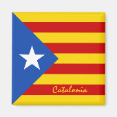 Aimant Catalogne Drapeau & Catalan - La Senyera Estelada (Devant)
