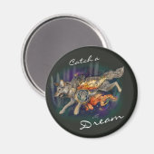 Aimant Catch a Dream, Dreamcatcher Wolf~Magnets (Recto/Verso)