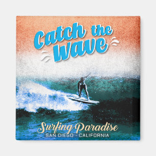 Aimant Catch the Wave - Le paradis du surf