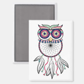 Aimant Catcher de rêve de hibou illustré (Recto/Verso)