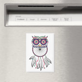 Aimant Catcher de rêve de hibou illustré (In Situ (Lave-vaisselle))
