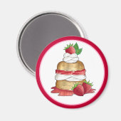 Aimant Câteau de pâtisserie aux fraises Dessert Fraises (Recto/Verso)
