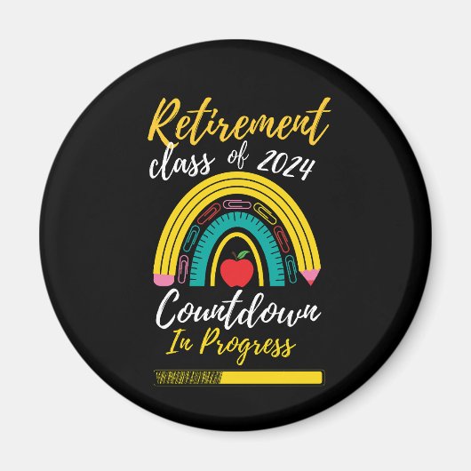 Aimant Catégorie De Retraite De 2024 Compte À rebours En  (Devant)