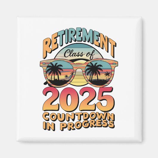 Aimant Catégorie De Retraite De 2025 Compte À rebours En (Devant)